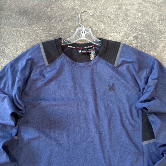 Spyder Active Sweatshirt Mens L Blue Pullover Sweater Outdoors Training - Picture 2 of 7